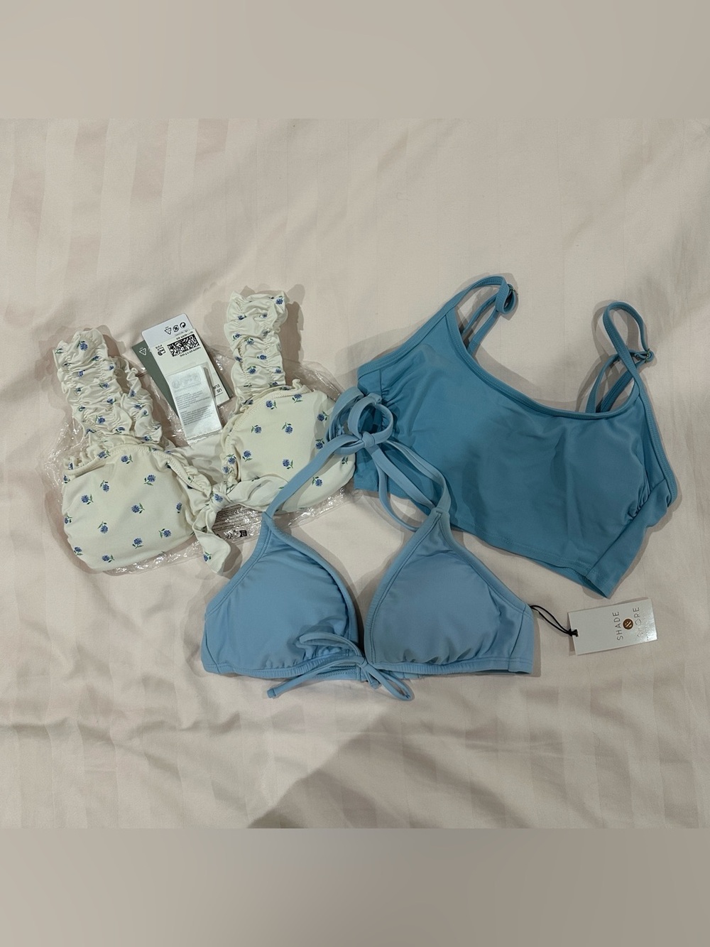 3-piece Blue Bikini top bundle NWT